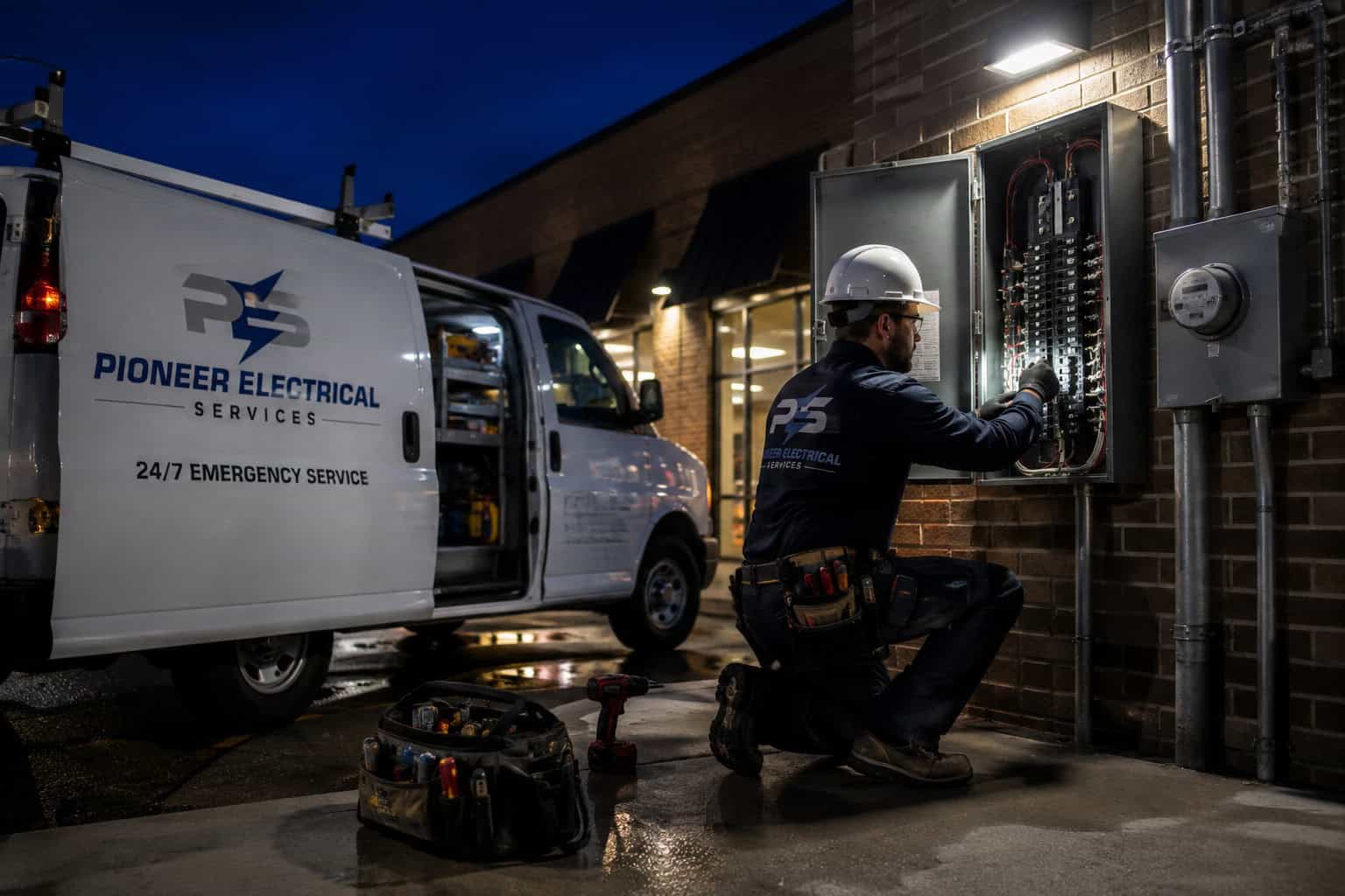 PIONEER ELECTRICAL SERVICES PROVIDES COMMERCIAL ELECTRICAL INSTALLATION, REPAIRS, POWER DISTRIBUTION, LIGHTING, GENERATORS, EQUIPMENT WIRING AND MAINTENANCE FOR COMMERCIAL PROJECTS AND FACILITIES. PIONEER ELECTRICAL SERVICES PROVIDES COMMERCIAL ELECTRICAL INSTALLATION, REPAIRS, POWER DISTRIBUTION, LIGHTING, GENERATORS, EQUIPMENT WIRING AND MAINTENANCE FOR COMMERCIAL PROJECTS AND FACILITIES.