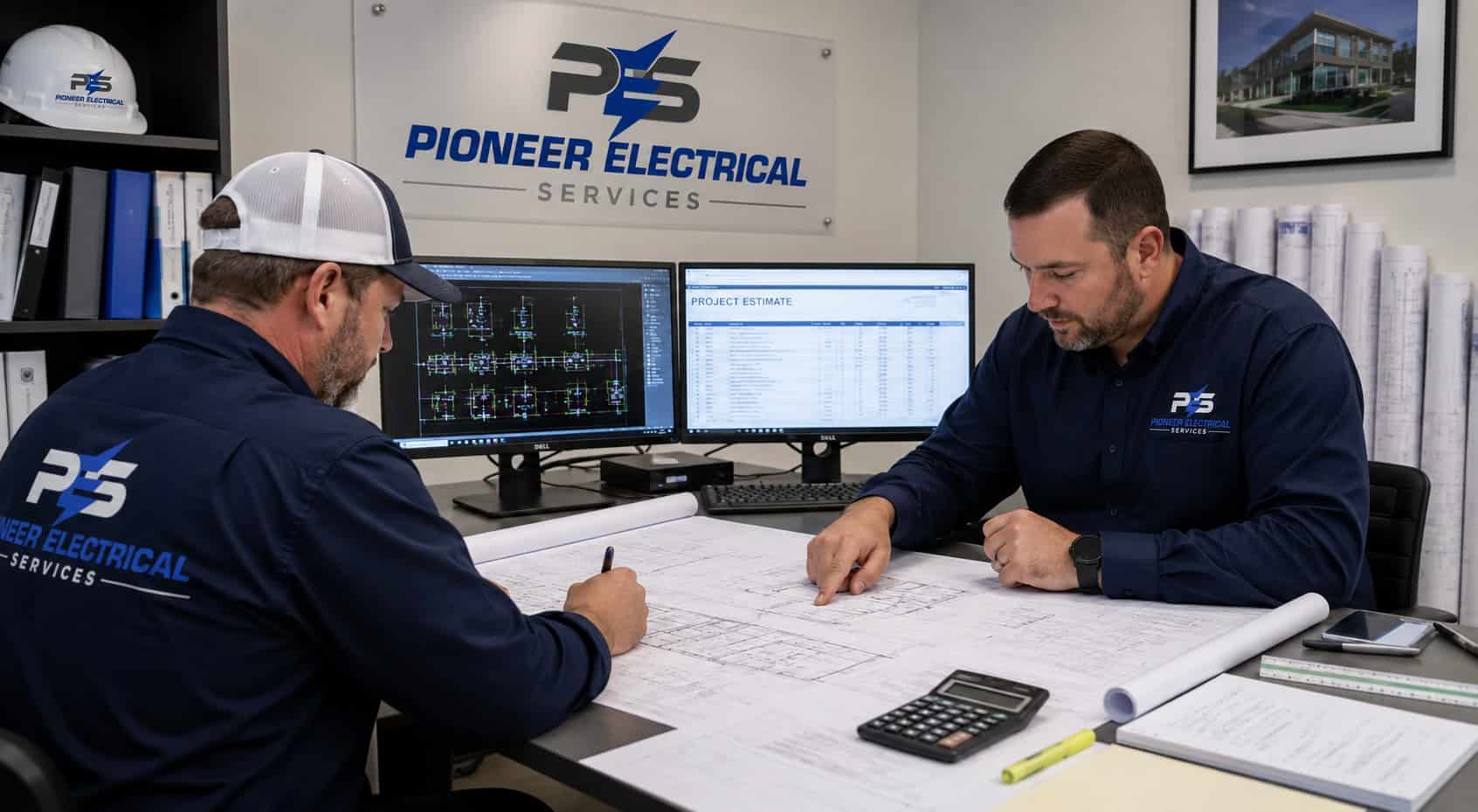 Design, Testing, and Project ServicesPlans PES Engineers Reviewing Electrical Plans